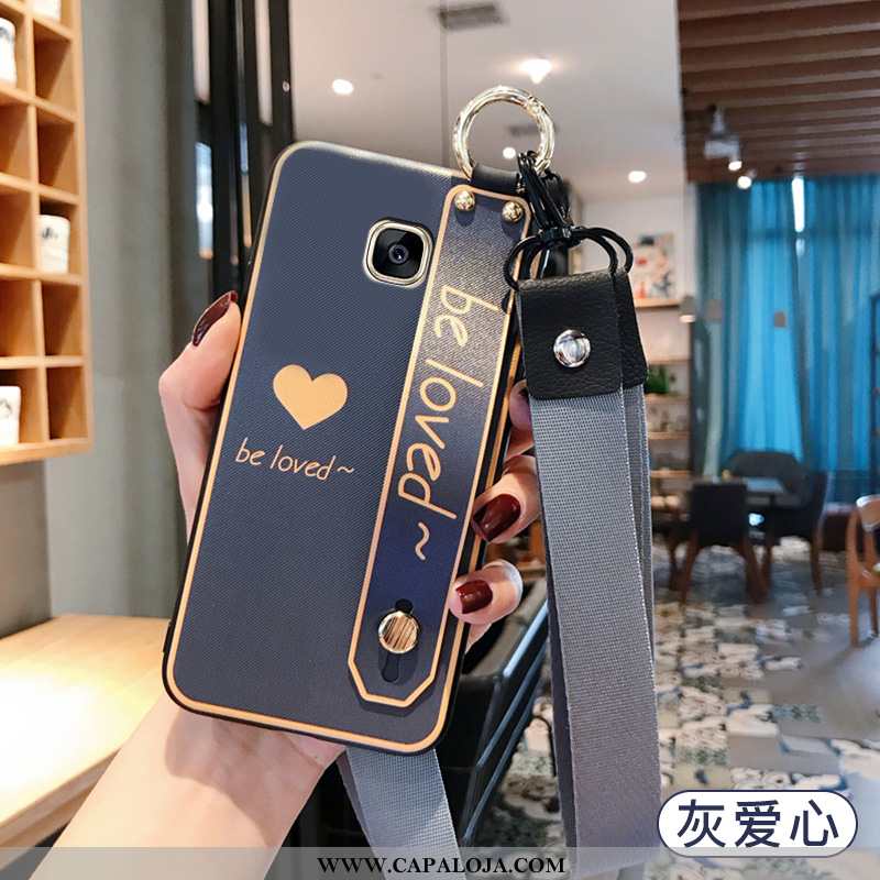 Capa Samsung Galaxy S7 Edge Cordao Telemóvel Wrisband Coração Cinza, Capas Samsung Galaxy S7 Edge Pe