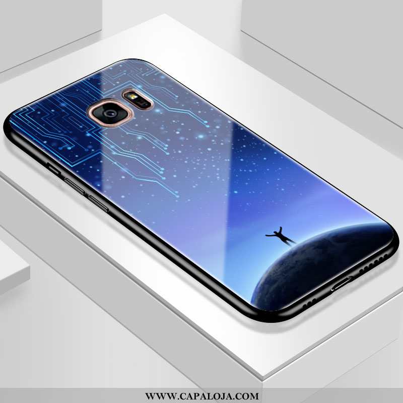 Capa Samsung Galaxy S7 Edge Criativas Resistente Personalizada Frente Azul Escuro, Capas Samsung Gal