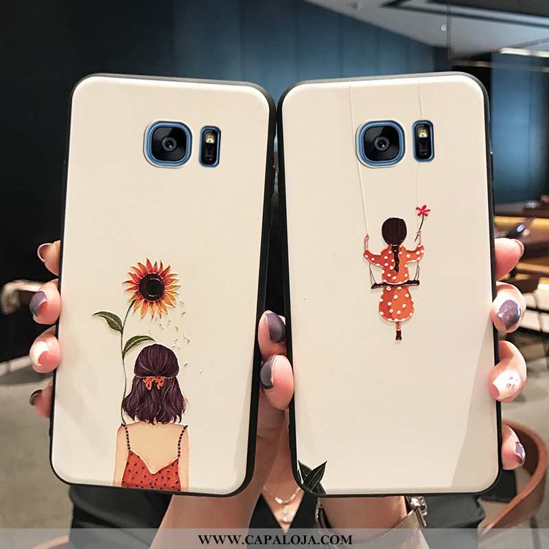 Capa Samsung Galaxy S7 Edge Personalizada Frente Grande Telemóvel Branco, Capas Samsung Galaxy S7 Ed