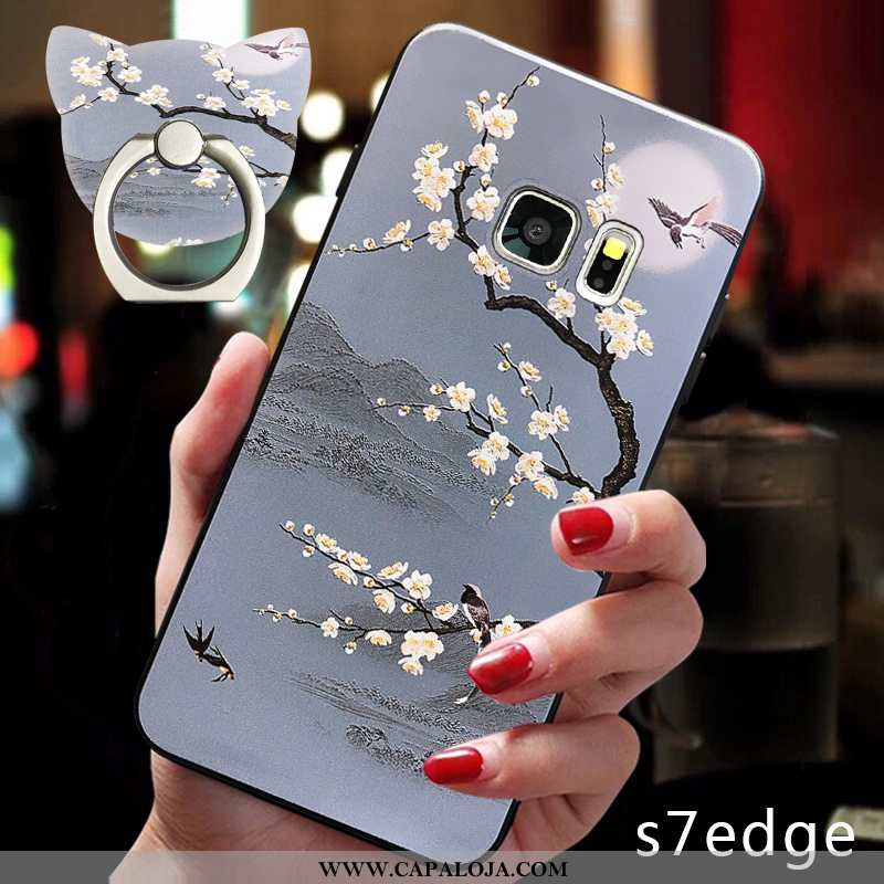 Capa Samsung Galaxy S7 Edge Silicone Completa Capas Soft Cinza, Samsung Galaxy S7 Edge Tendencia Pro