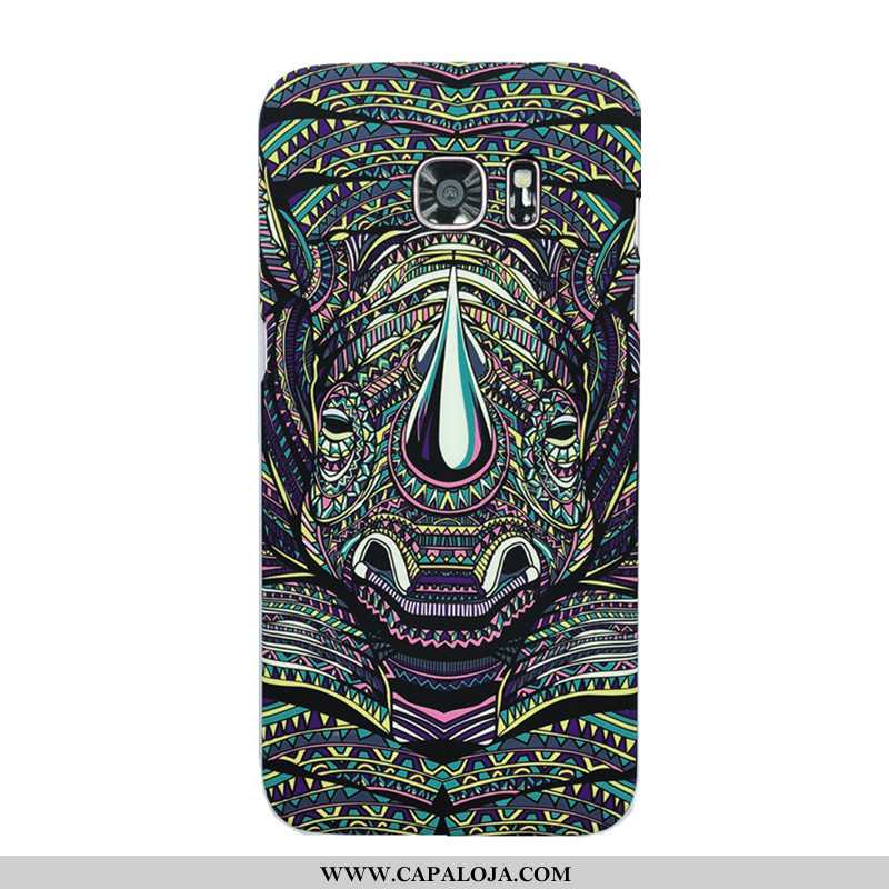 Capa Samsung Galaxy S7 Edge Slim Resistente Tigre Luminosa Preto, Capas Samsung Galaxy S7 Edge Tende