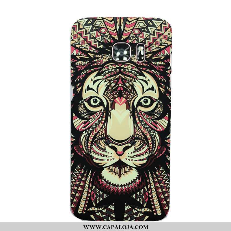 Capa Samsung Galaxy S7 Edge Slim Resistente Tigre Luminosa Preto, Capas Samsung Galaxy S7 Edge Tende