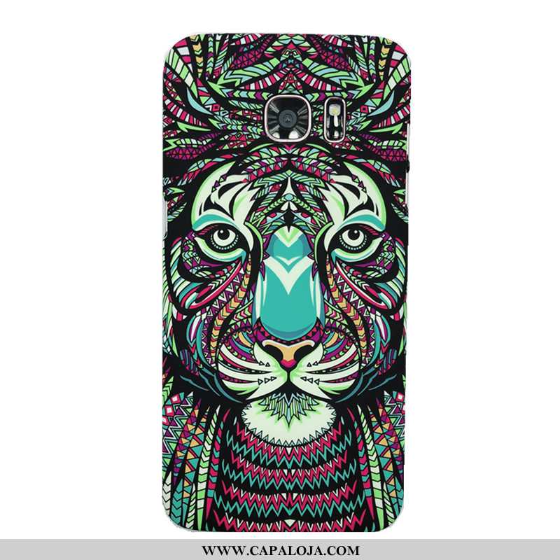 Capa Samsung Galaxy S7 Edge Slim Resistente Tigre Luminosa Preto, Capas Samsung Galaxy S7 Edge Tende