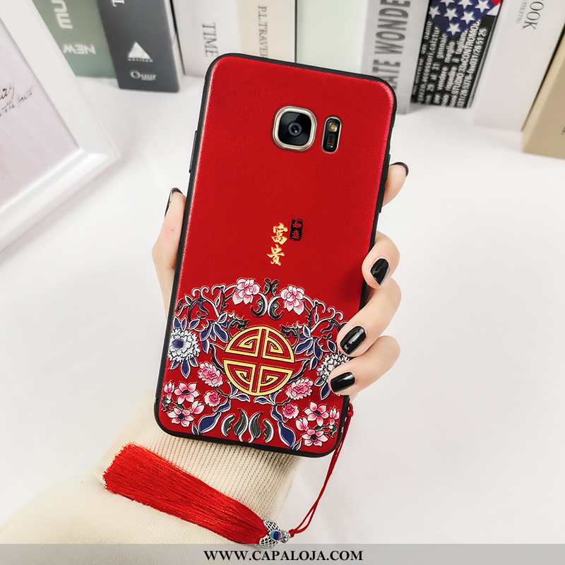 Capa Samsung Galaxy S7 Edge Soft Silicone Completa Antiqueda Vermelho, Capas Samsung Galaxy S7 Edge 