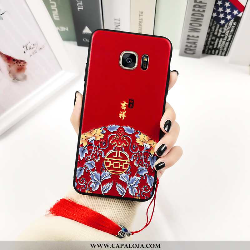 Capa Samsung Galaxy S7 Edge Soft Silicone Completa Antiqueda Vermelho, Capas Samsung Galaxy S7 Edge 