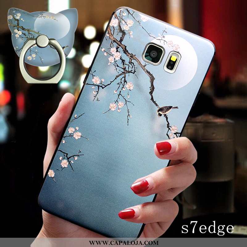 Capa Samsung Galaxy S7 Edge Soft Suporte Antiqueda Capas Azul, Samsung Galaxy S7 Edge Super Barato