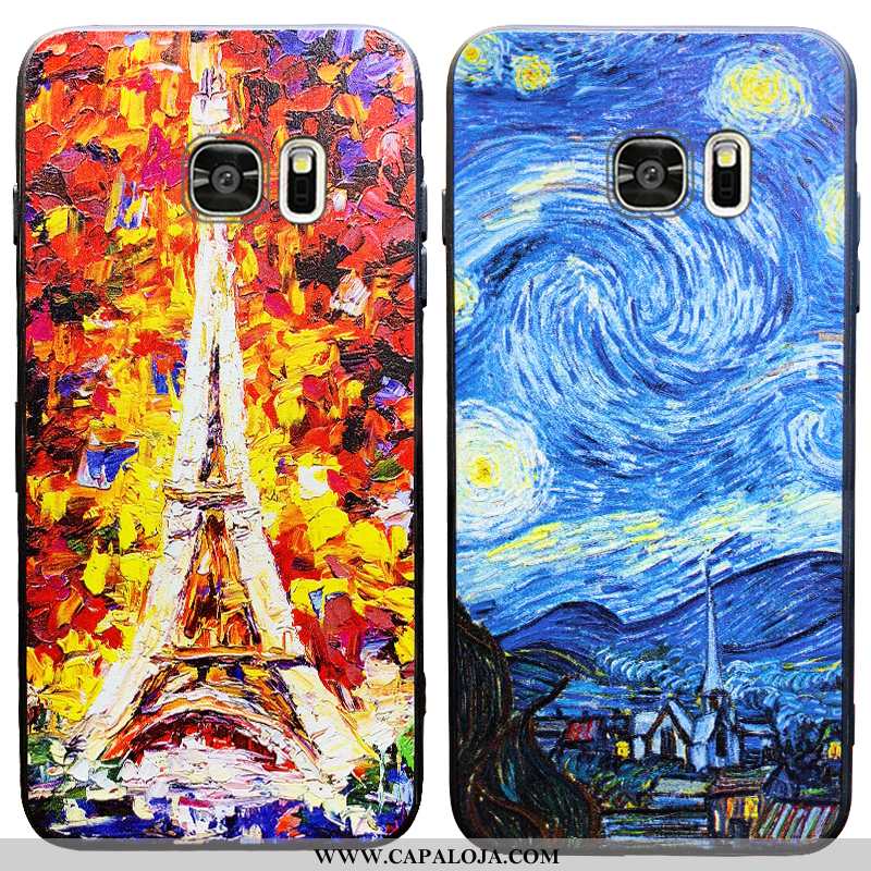 Capa Samsung Galaxy S7 Edge Soft Telemóvel Personalizada Tendencia Azul, Capas Samsung Galaxy S7 Edg