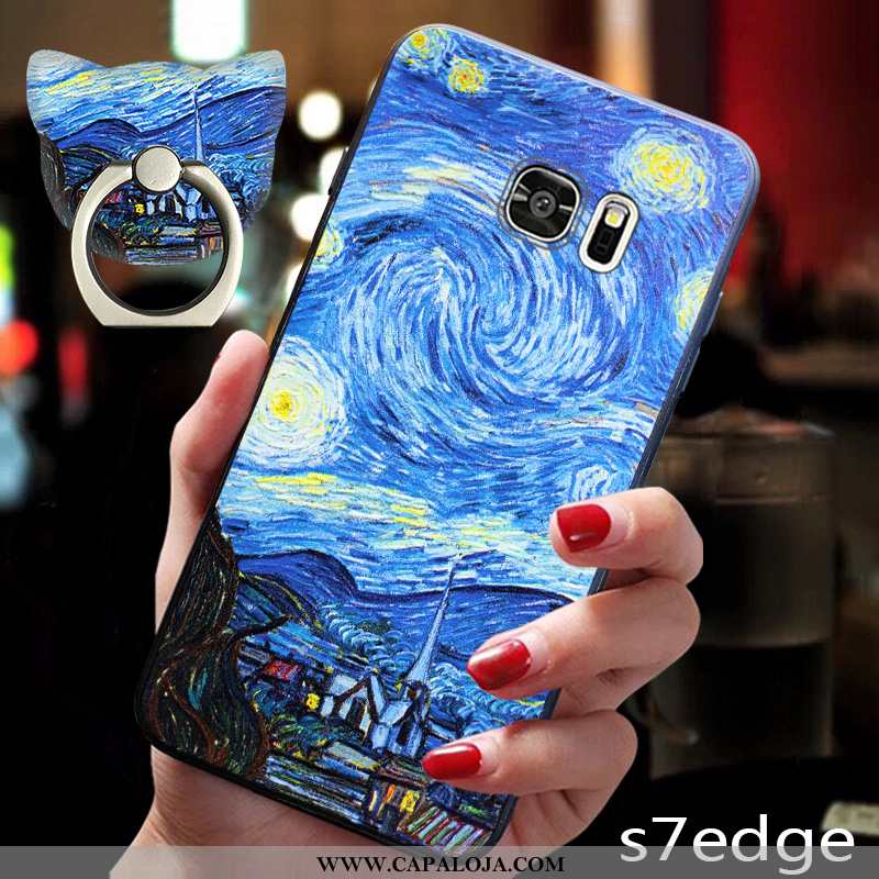 Capa Samsung Galaxy S7 Edge Soft Telemóvel Personalizada Tendencia Azul, Capas Samsung Galaxy S7 Edg