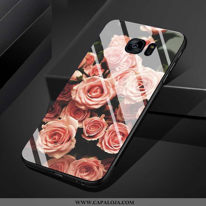 Capa Samsung Galaxy S7 Edge Vidro Fofas Minimalista Rose Branco, Capas Samsung Galaxy S7 Edge Criati