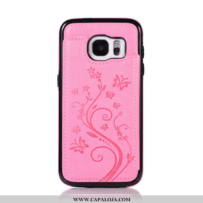 Capa Samsung Galaxy S7 Protetoras Cases Suporte Capas Rosa, Samsung Galaxy S7 Carteira Promoção