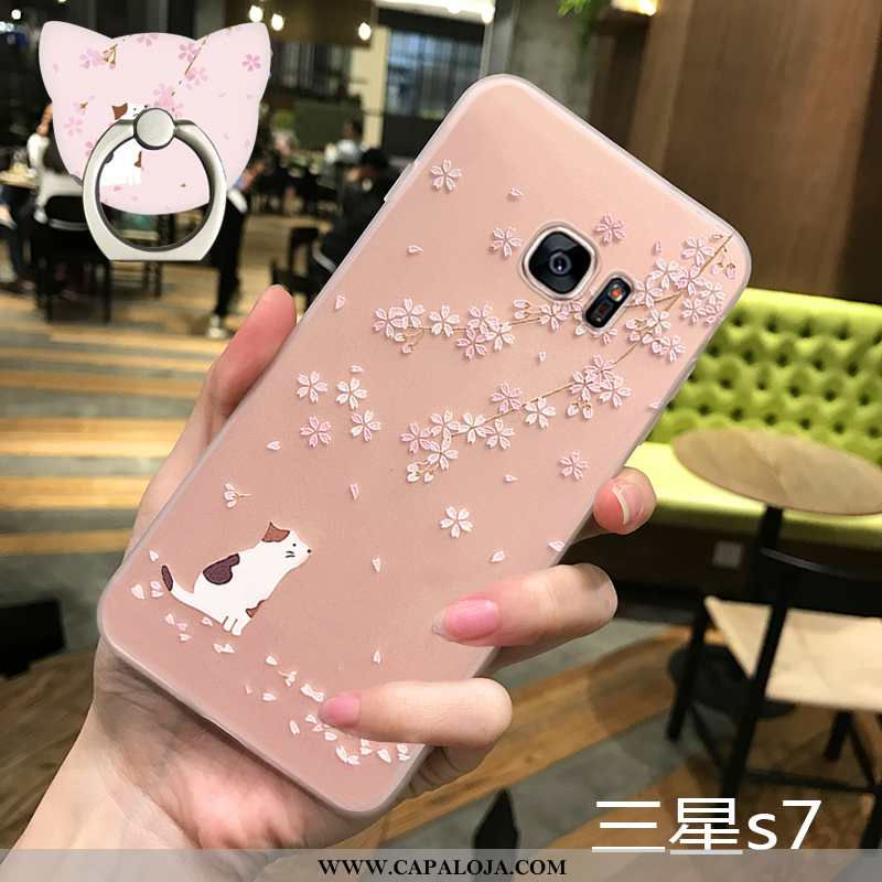 Capa Samsung Galaxy S7 Silicone Nova Criativas Pequena Rosa, Capas Samsung Galaxy S7 Clara Comprar