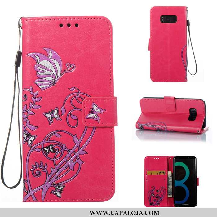 Capa Samsung Galaxy S8 Couro Capas Cover Antiqueda Vermelho, Samsung Galaxy S8 Protetoras Baratos