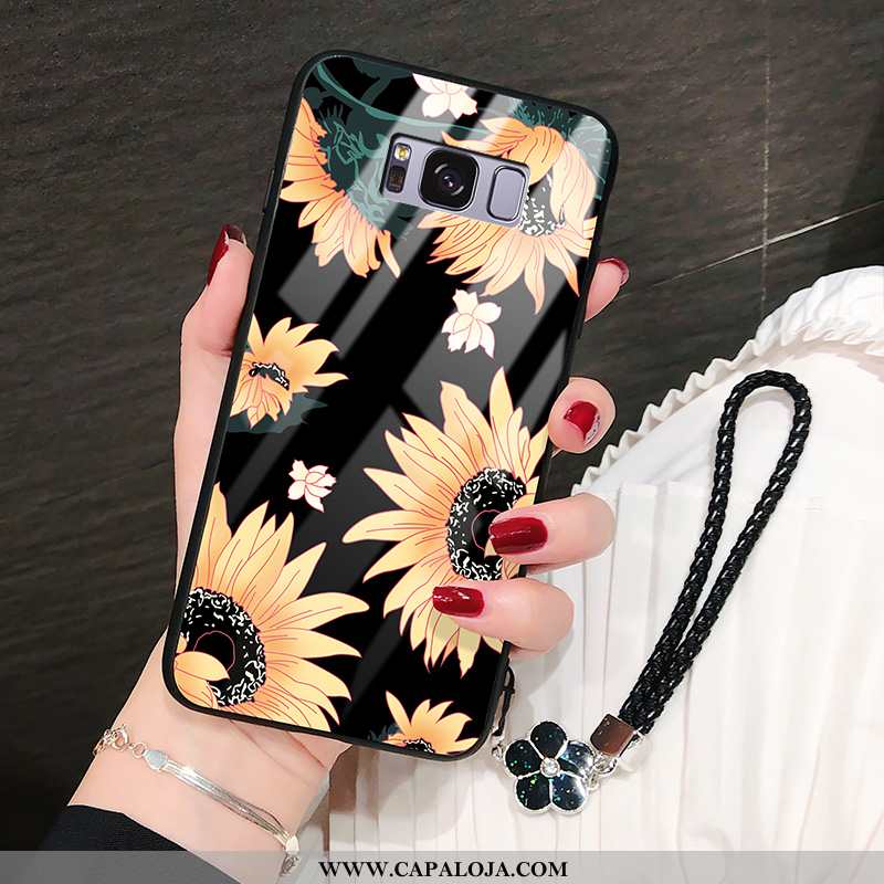 Capa Samsung Galaxy S8 Couro Cases Florido Preto, Capas Samsung Galaxy S8 Protetoras Venda