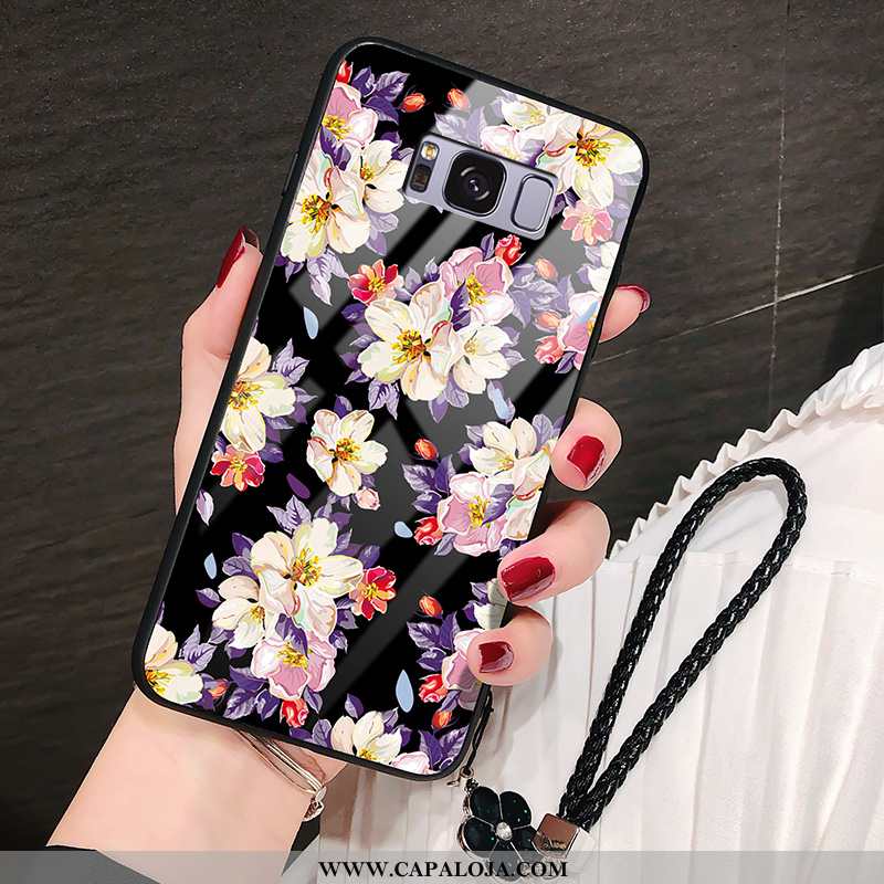 Capa Samsung Galaxy S8 Couro Cases Florido Preto, Capas Samsung Galaxy S8 Protetoras Venda