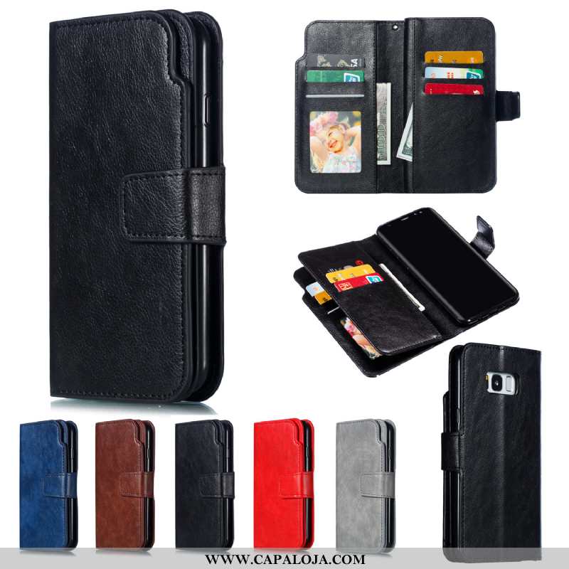 Capa Samsung Galaxy S8 Couro Cover Carteira Cases Preto, Capas Samsung Galaxy S8 Protetoras Comprar