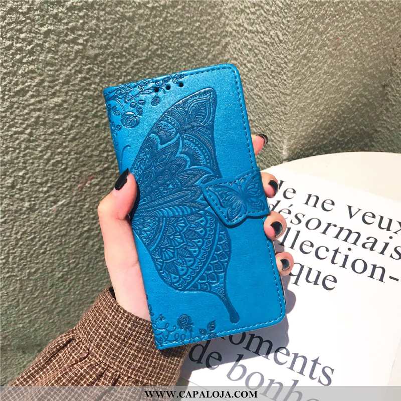 Capa Samsung Galaxy S8 Couro Telemóvel Capas Floral Azul, Samsung Galaxy S8 Protetoras Baratas