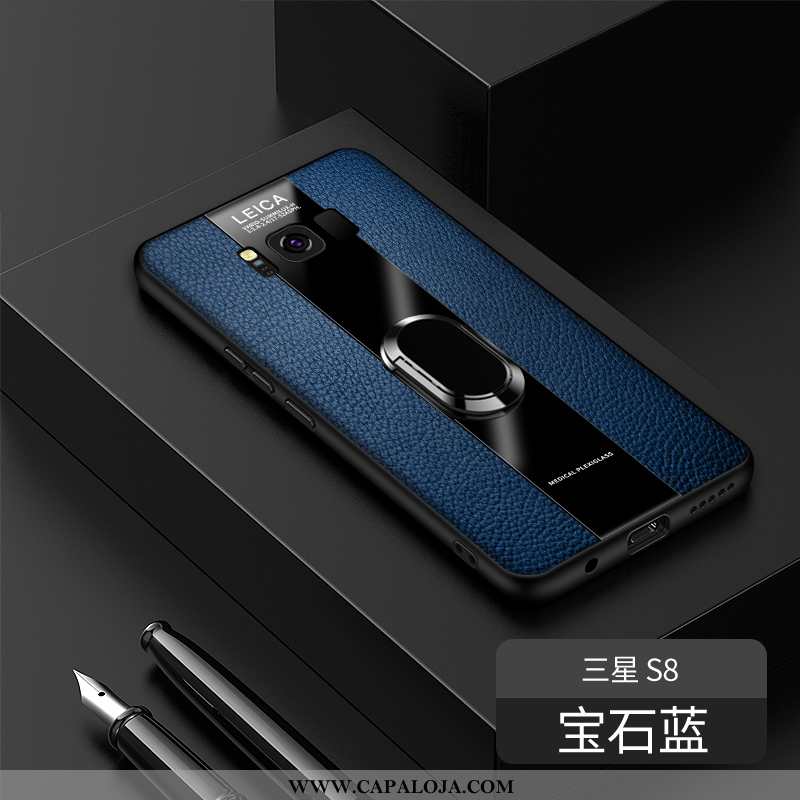 Capa Samsung Galaxy S8 Criativas Slim Protetoras Completa Azul, Capas Samsung Galaxy S8 Couro Genuín