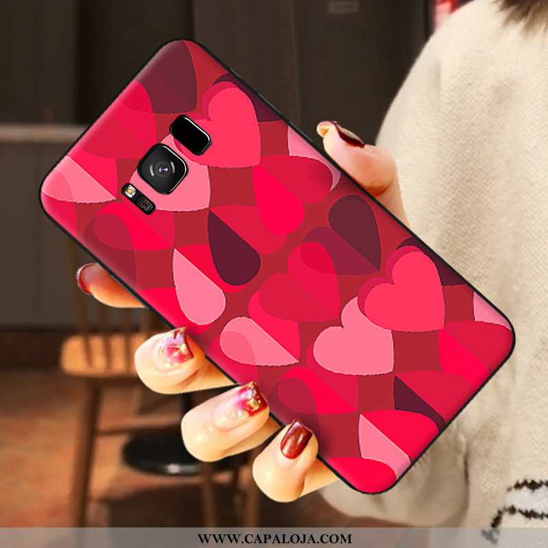 Capa Samsung Galaxy S8+ Desenho Animado Fosco Tampa Vermelha Rosa, Capas Samsung Galaxy S8+ Tendenci