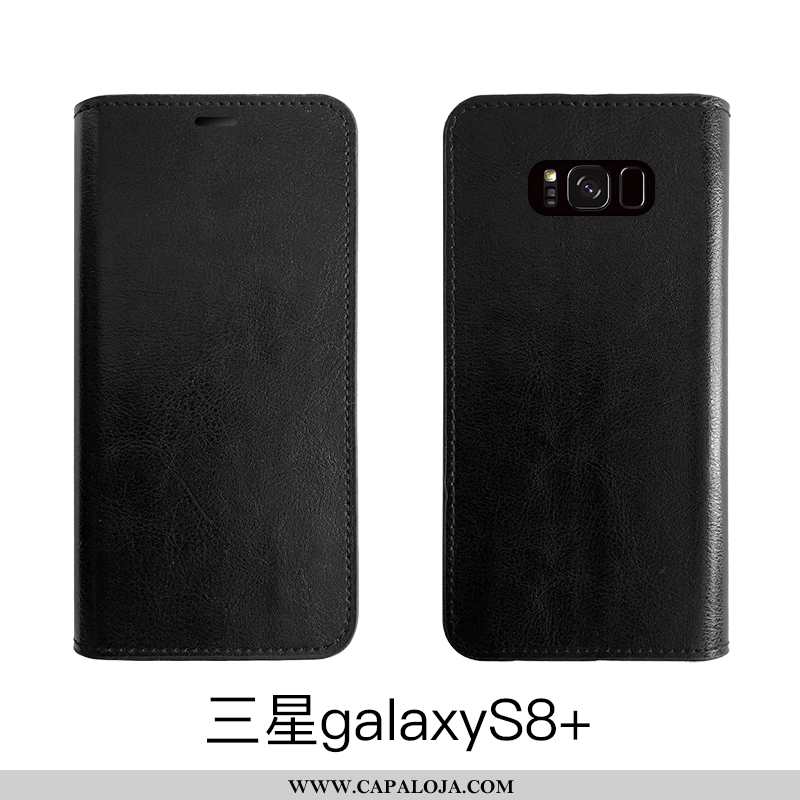 Capa Samsung Galaxy S8+ Protetoras Cases Capas Vaca Castanho, Samsung Galaxy S8+ Couro Legitimo Bara