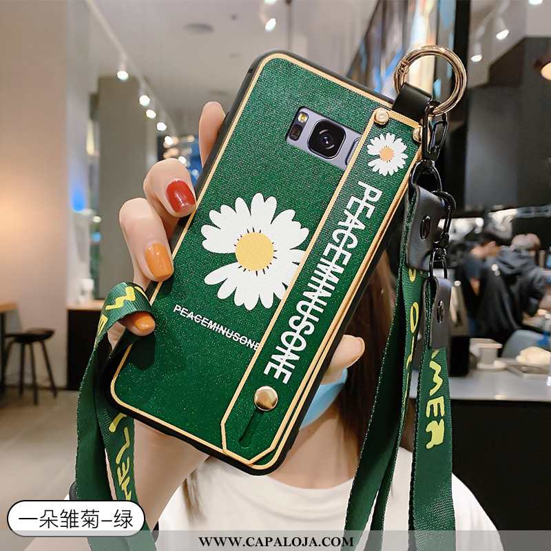 Capa Samsung Galaxy S8+ Soft Capas Criativas Antiqueda Verde, Samsung Galaxy S8+ Cordao Promoção