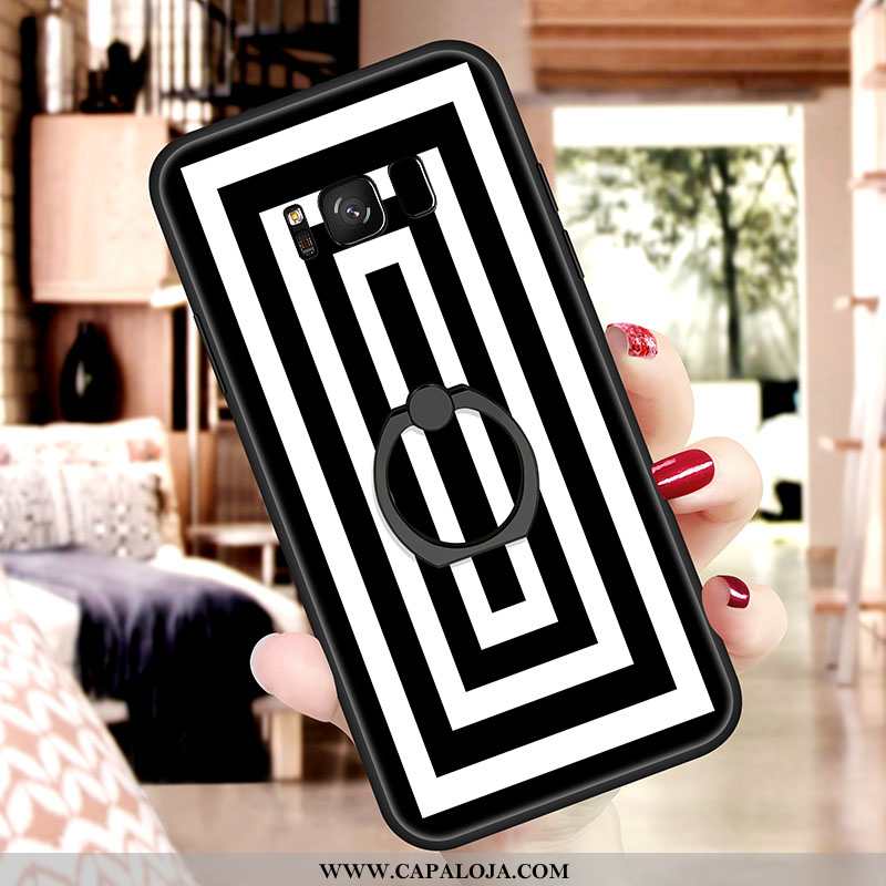 Capa Samsung Galaxy S8+ Soft Telemóvel Pintado Antiqueda Preto, Capas Samsung Galaxy S8+ Silicone Ba