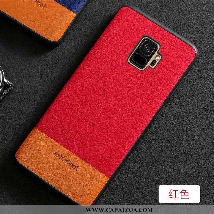 Capa Samsung Galaxy S9 Couro Antiqueda Genuíno Feminino Vermelho, Capas Samsung Galaxy S9 Pele Onlin