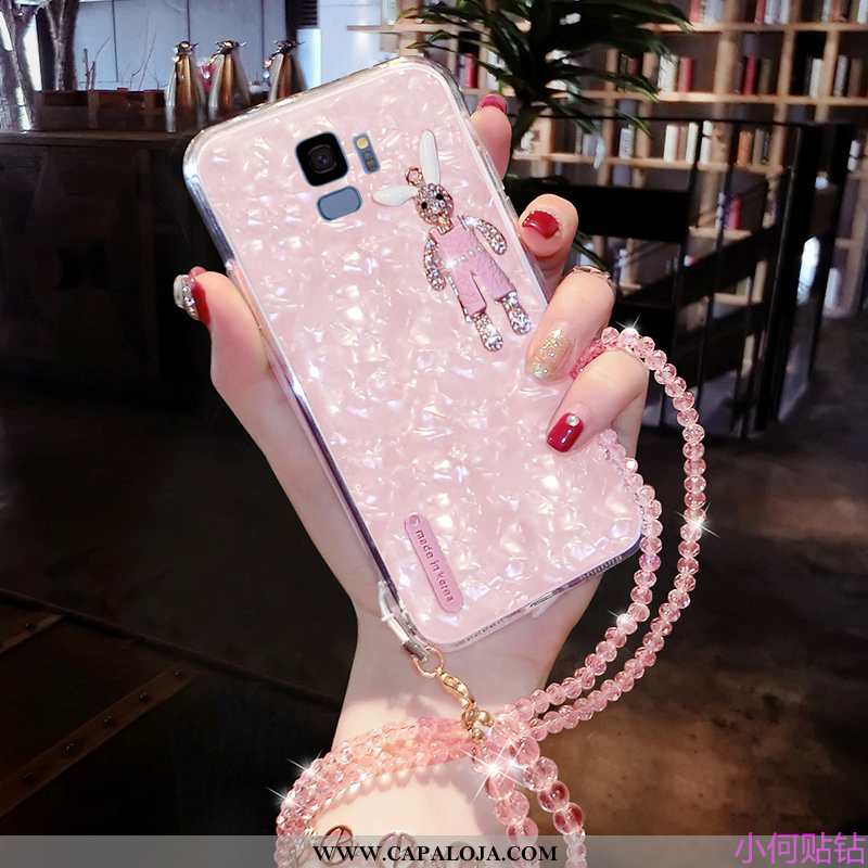 Capa Samsung Galaxy S9 Desenho Animado Cola Branco Strass, Capas Samsung Galaxy S9 Tendencia Promoçã