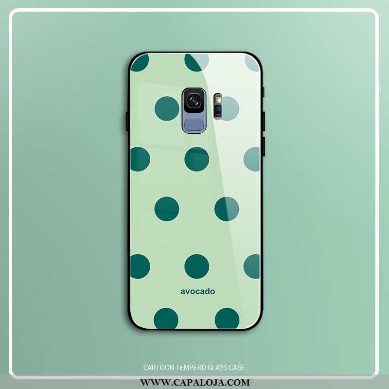 Capa Samsung Galaxy S9 Estilosas Vidro Feminino Casal Verde, Capas Samsung Galaxy S9 Protetoras Prom