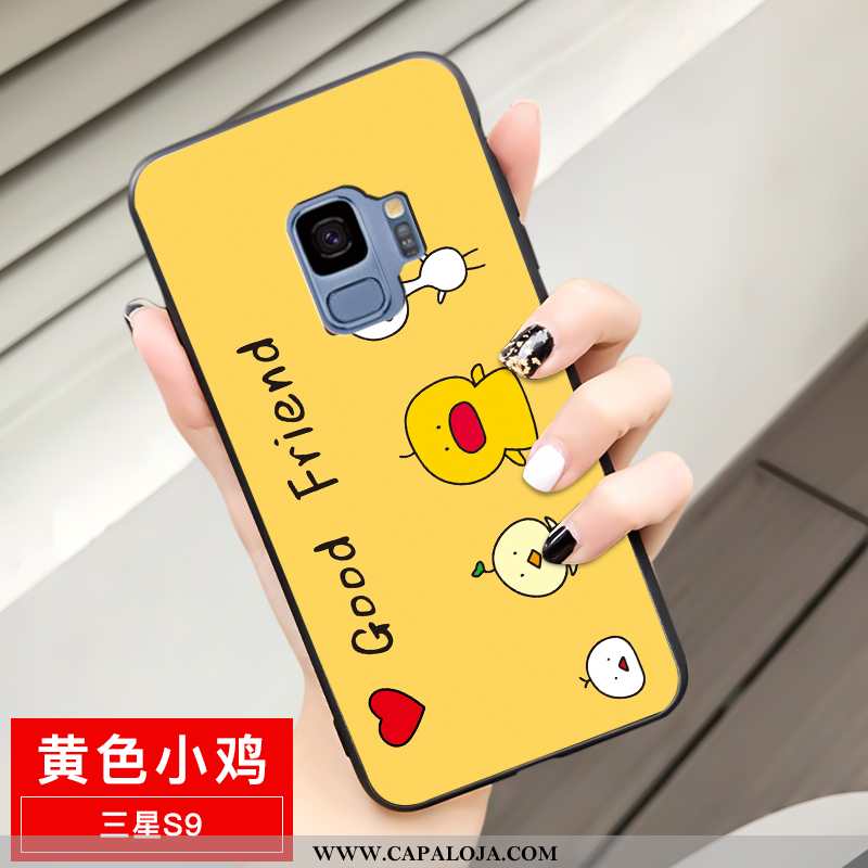 Capa Samsung Galaxy S9 Estiloso Capas Protetoras Cola Amarelo, Samsung Galaxy S9 Fosco Barato