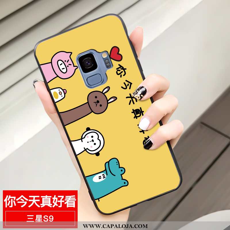 Capa Samsung Galaxy S9 Estiloso Capas Protetoras Cola Amarelo, Samsung Galaxy S9 Fosco Barato