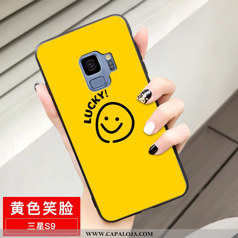 Capa Samsung Galaxy S9 Estiloso Capas Protetoras Cola Amarelo, Samsung Galaxy S9 Fosco Barato