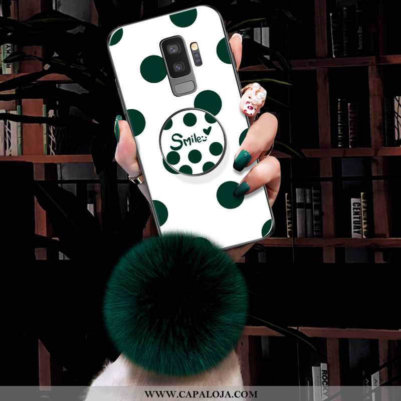 Capa Samsung Galaxy S9+ Retro Inverno Peluciada Bola Verde, Capas Samsung Galaxy S9+ Vidro Barato