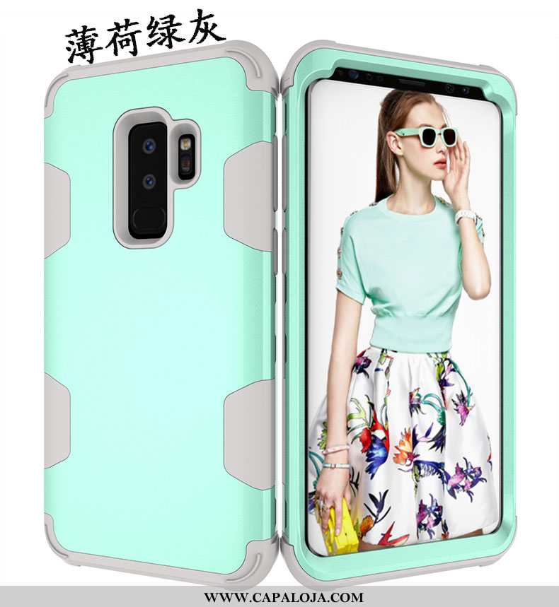 Capa Samsung Galaxy S9+ Silicone Tampa Completa Verde, Capas Samsung Galaxy S9+ Personalizado Barato