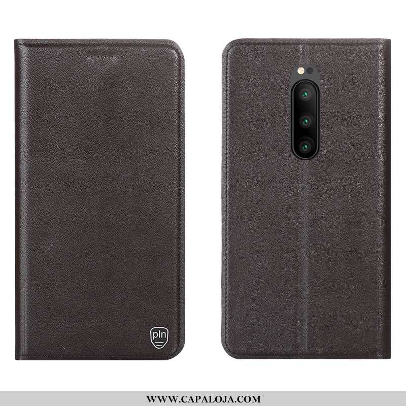 Capa Sony Xperia 1 Couro Genuíno Cases Antiqueda Completa Amarelo, Capas Sony Xperia 1 Protetoras Ba