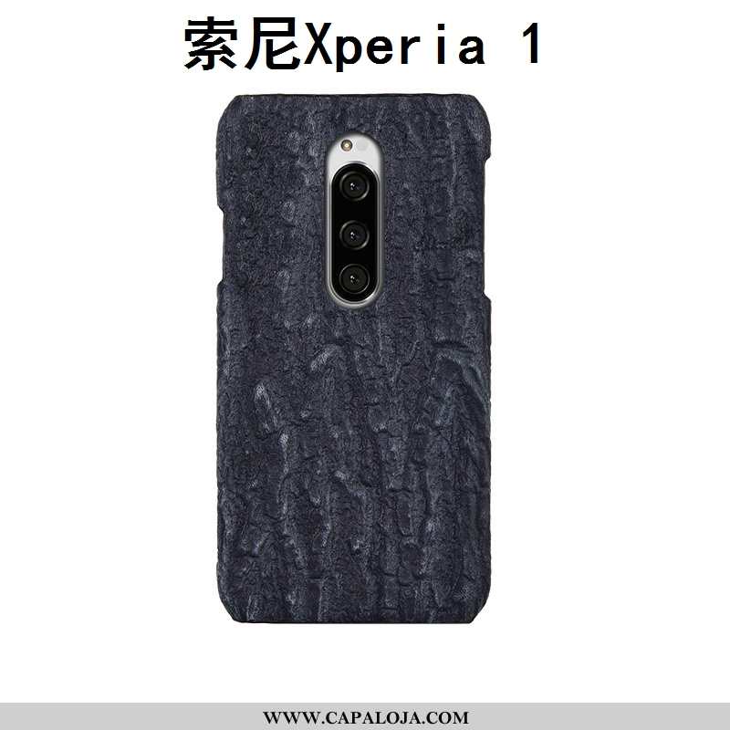 Capa Sony Xperia 1 Couro Legitimo Telemóvel Criativas Antiqueda Cinza, Capas Sony Xperia 1 Couro Bar