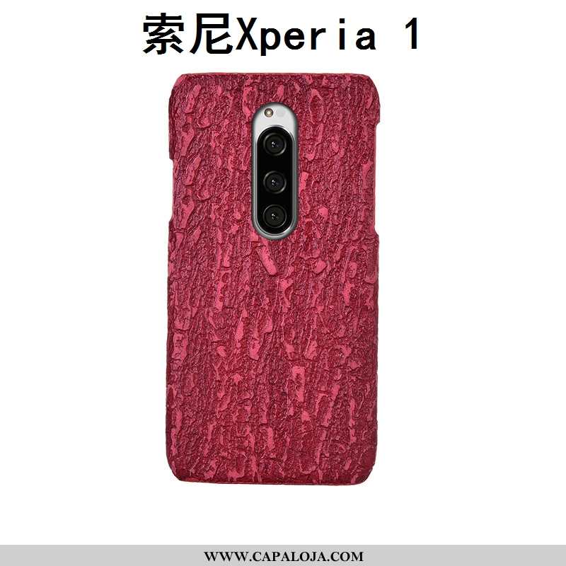 Capa Sony Xperia 1 Couro Legitimo Telemóvel Criativas Antiqueda Cinza, Capas Sony Xperia 1 Couro Bar