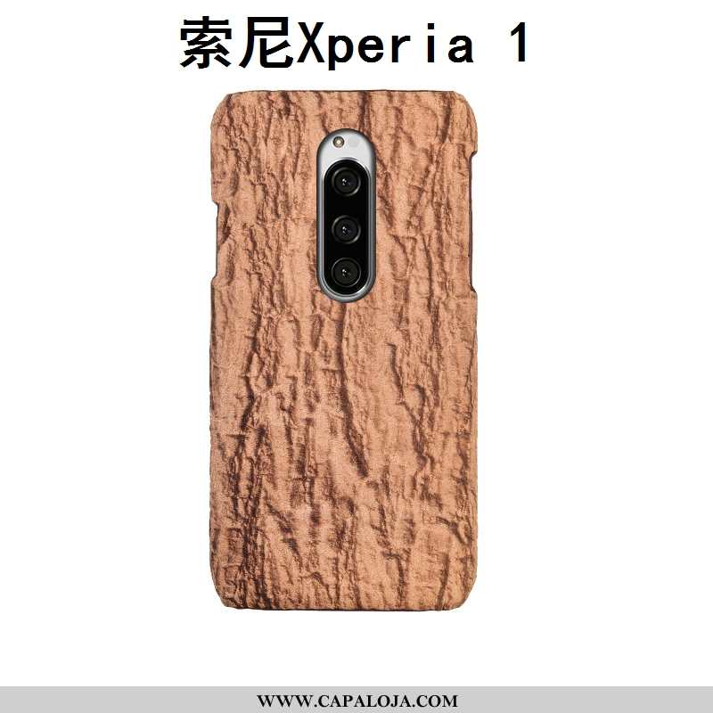 Capa Sony Xperia 1 Couro Legitimo Telemóvel Criativas Antiqueda Cinza, Capas Sony Xperia 1 Couro Bar