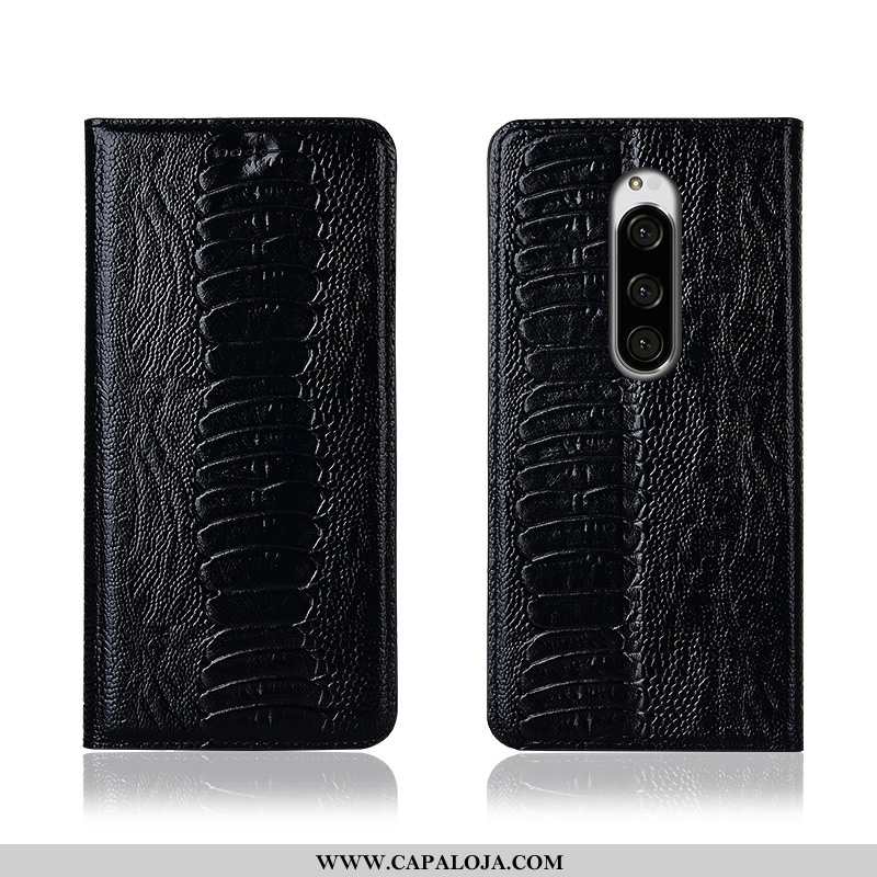 Capa Sony Xperia 1 Couro Preto Capas Antiqueda, Sony Xperia 1 Soft Baratas