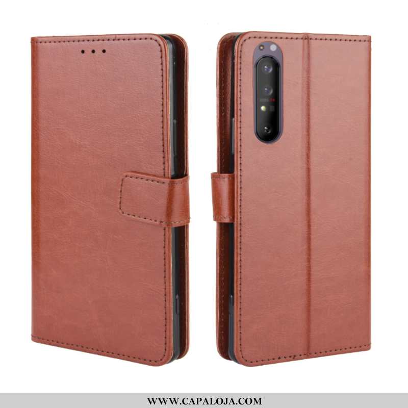 Capa Sony Xperia 1 Ii Couro Antiqueda Telemóvel Cases Preto, Capas Sony Xperia 1 Ii Protetoras Venda