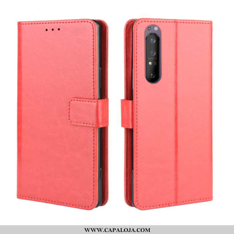 Capa Sony Xperia 1 Ii Couro Antiqueda Telemóvel Cases Preto, Capas Sony Xperia 1 Ii Protetoras Venda