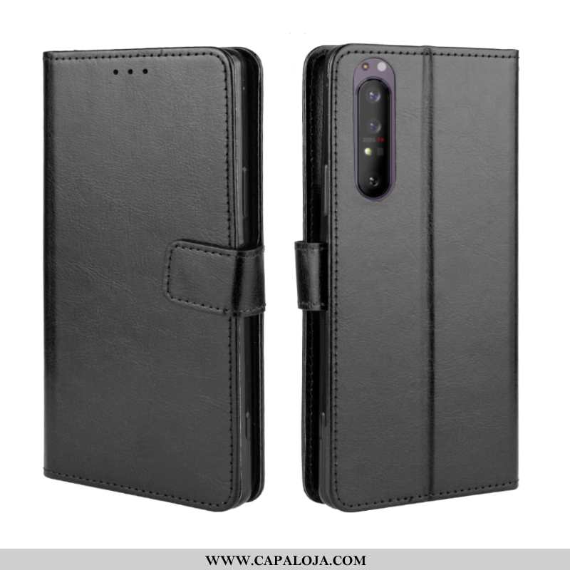 Capa Sony Xperia 1 Ii Couro Antiqueda Telemóvel Cases Preto, Capas Sony Xperia 1 Ii Protetoras Venda