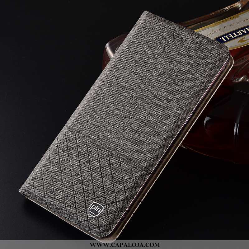 Capa Sony Xperia 1 Linho Telemóvel Cinza Cases, Capas Sony Xperia 1 Protetoras Barato