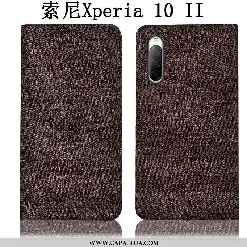 Capa Sony Xperia 10 Ii Couro Antiqueda Telemóvel Azul, Capas Sony Xperia 10 Ii Protetoras Baratas