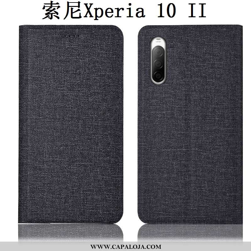 Capa Sony Xperia 10 Ii Couro Antiqueda Telemóvel Azul, Capas Sony Xperia 10 Ii Protetoras Baratas