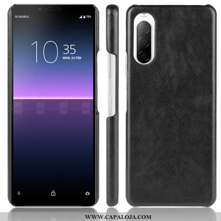 Capa Sony Xperia 10 Ii Personalizado Cinza Couro Capas, Sony Xperia 10 Ii Couro Baratas