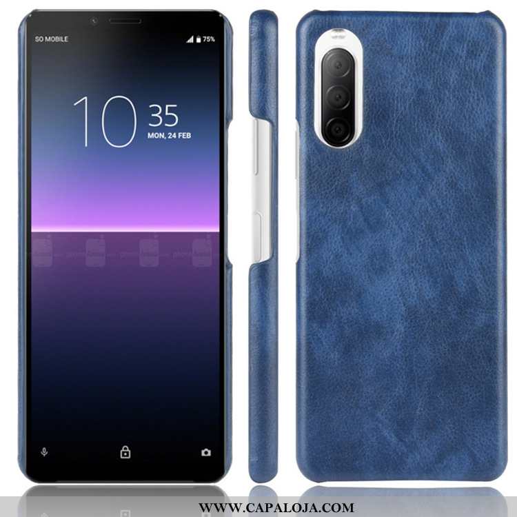 Capa Sony Xperia 10 Ii Personalizado Cinza Couro Capas, Sony Xperia 10 Ii Couro Baratas