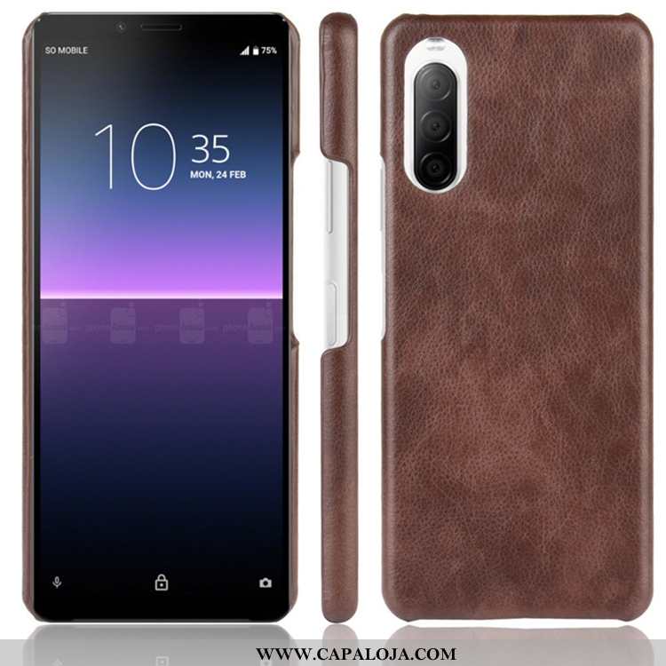 Capa Sony Xperia 10 Ii Personalizado Cinza Couro Capas, Sony Xperia 10 Ii Couro Baratas