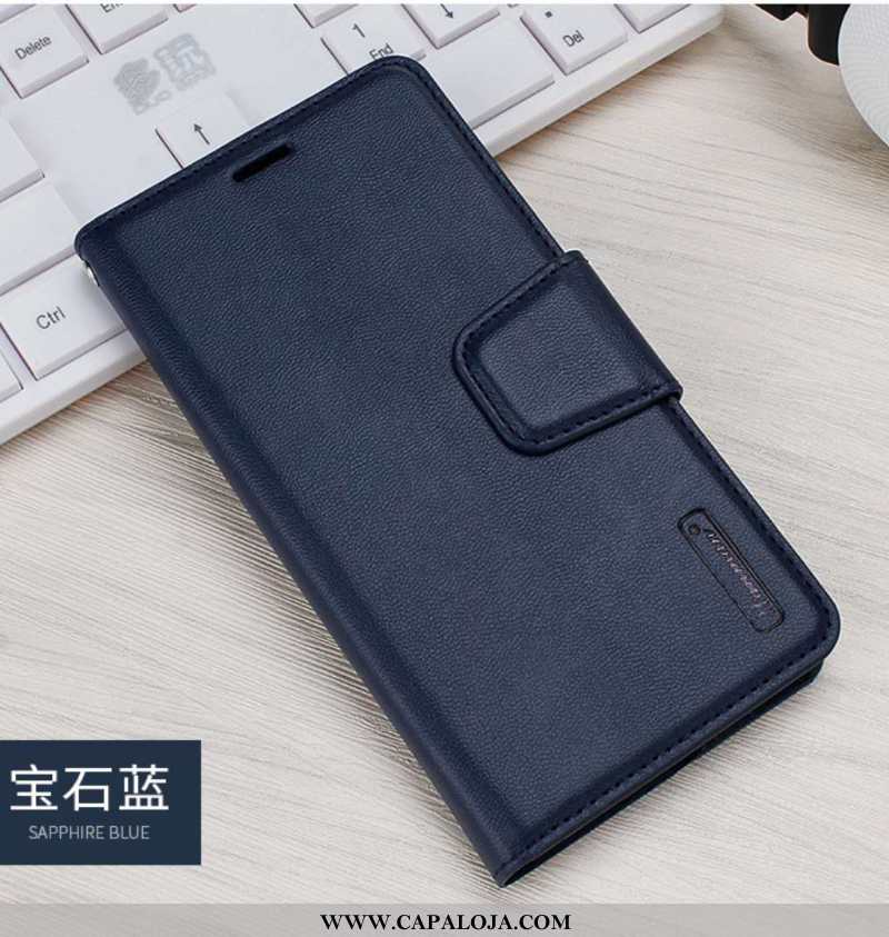 Capa Sony Xperia 10 Plus Couro Telemóvel Completa Cover Preto, Capas Sony Xperia 10 Plus Protetoras 