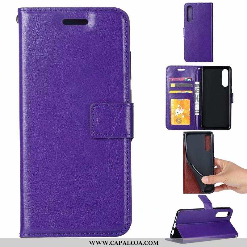 Capa Sony Xperia 5 Couro Capas Telemóvel Cover Roxo, Sony Xperia 5 Protetoras Comprar