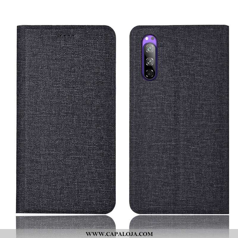 Capa Sony Xperia 5 Linho Telemóvel Cases Capas Azul, Sony Xperia 5 Protetoras Online